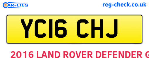 YC16CHJ are the vehicle registration plates.