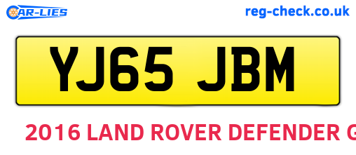 YJ65JBM are the vehicle registration plates.