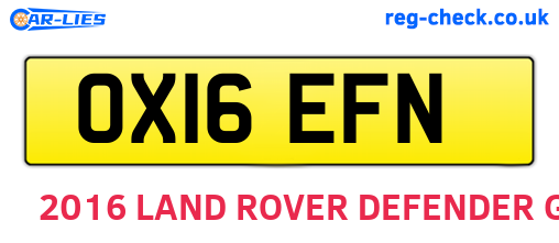 OX16EFN are the vehicle registration plates.