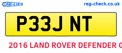 P33JNT are the vehicle registration plates.