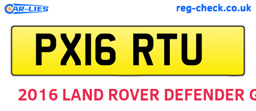 PX16RTU are the vehicle registration plates.
