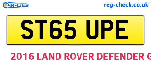 ST65UPE are the vehicle registration plates.