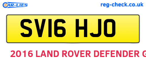 SV16HJO are the vehicle registration plates.