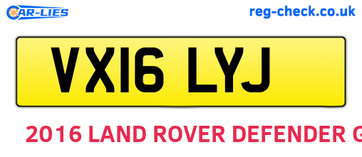 VX16LYJ are the vehicle registration plates.