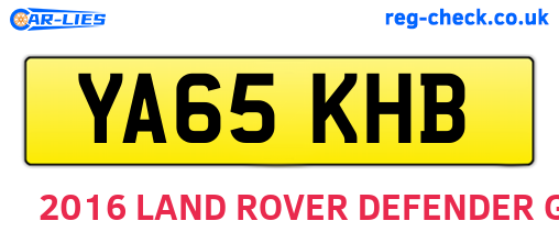 YA65KHB are the vehicle registration plates.