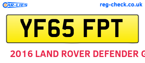 YF65FPT are the vehicle registration plates.