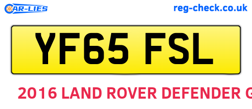 YF65FSL are the vehicle registration plates.