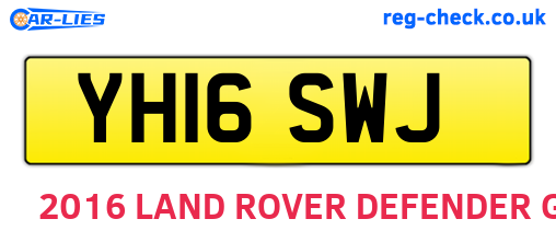 YH16SWJ are the vehicle registration plates.