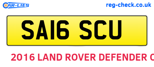 SA16SCU are the vehicle registration plates.