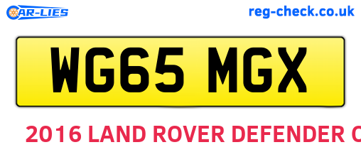 WG65MGX are the vehicle registration plates.