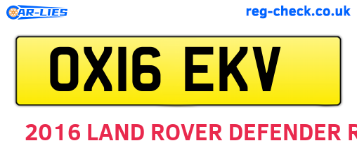 OX16EKV are the vehicle registration plates.