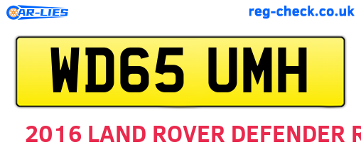 WD65UMH are the vehicle registration plates.