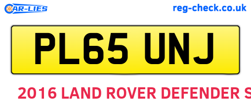 PL65UNJ are the vehicle registration plates.