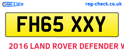 FH65XXY are the vehicle registration plates.