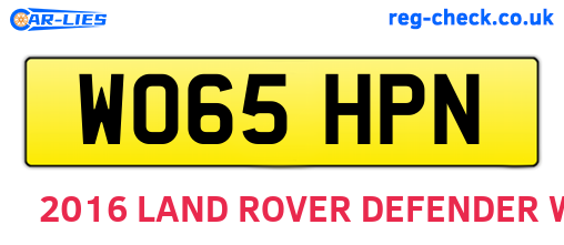 WO65HPN are the vehicle registration plates.