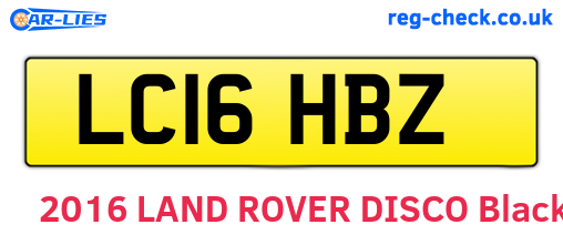 LC16HBZ are the vehicle registration plates.