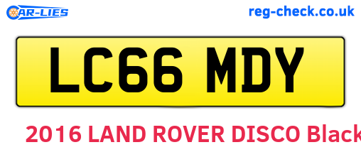 LC66MDY are the vehicle registration plates.