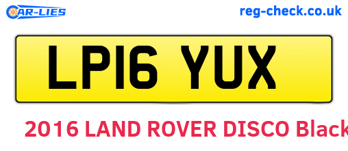 LP16YUX are the vehicle registration plates.