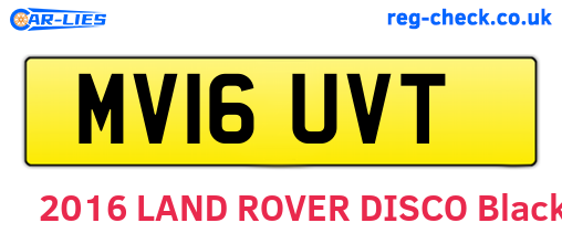 MV16UVT are the vehicle registration plates.