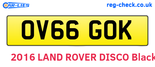 OV66GOK are the vehicle registration plates.