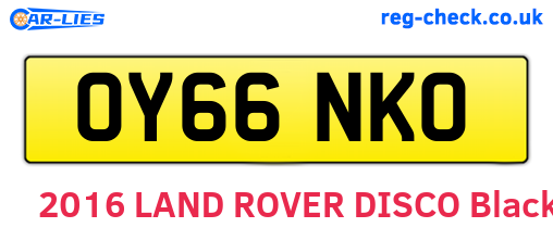 OY66NKO are the vehicle registration plates.