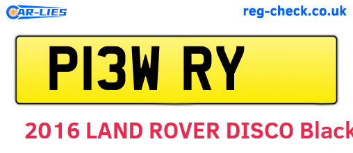 P13WRY are the vehicle registration plates.