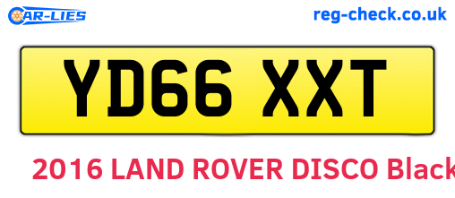 YD66XXT are the vehicle registration plates.