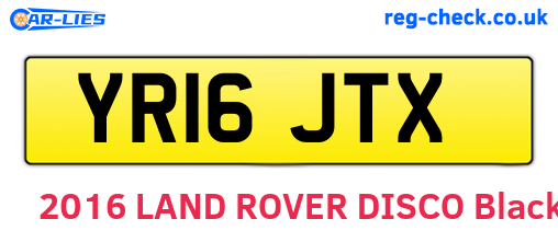 YR16JTX are the vehicle registration plates.