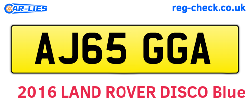 AJ65GGA are the vehicle registration plates.