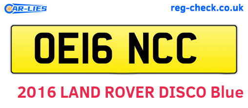 OE16NCC are the vehicle registration plates.