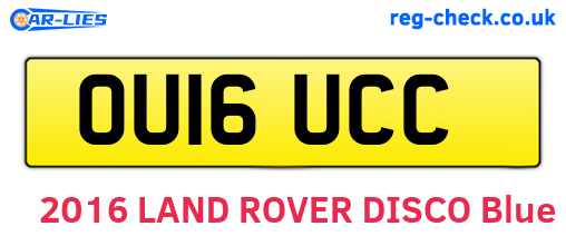 OU16UCC are the vehicle registration plates.