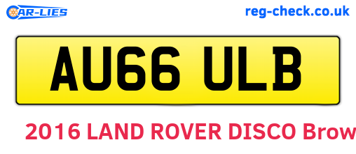 AU66ULB are the vehicle registration plates.