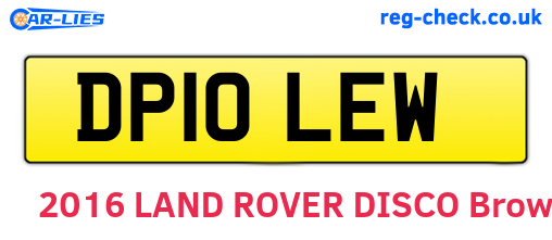 DP10LEW are the vehicle registration plates.