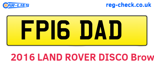 FP16DAD are the vehicle registration plates.