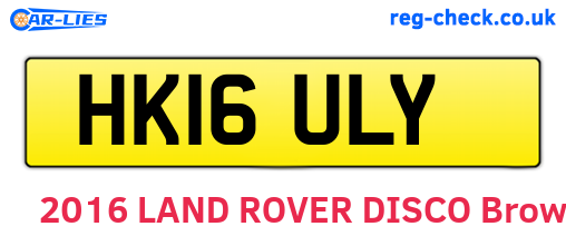 HK16ULY are the vehicle registration plates.