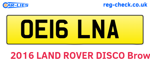 OE16LNA are the vehicle registration plates.