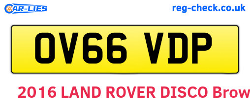 OV66VDP are the vehicle registration plates.
