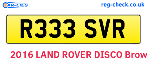 R333SVR are the vehicle registration plates.