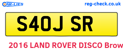 S40JSR are the vehicle registration plates.