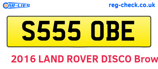 S555OBE are the vehicle registration plates.