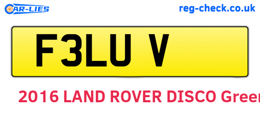 F3LUV are the vehicle registration plates.