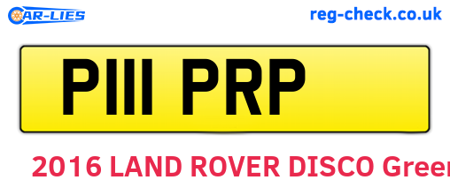 P111PRP are the vehicle registration plates.