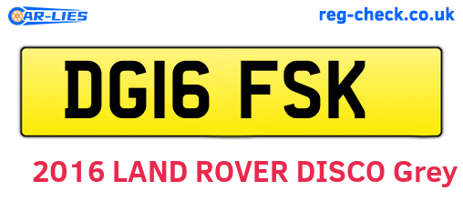 DG16FSK are the vehicle registration plates.