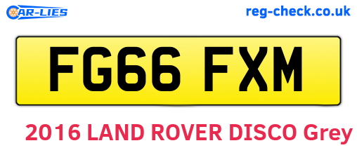 FG66FXM are the vehicle registration plates.