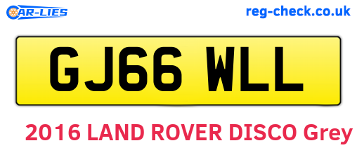 GJ66WLL are the vehicle registration plates.