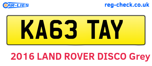 KA63TAY are the vehicle registration plates.