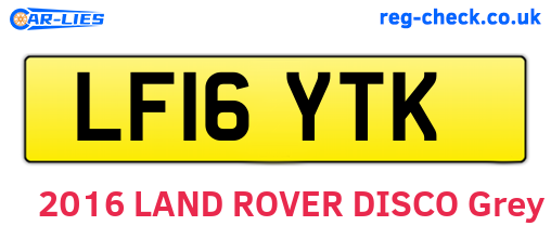 LF16YTK are the vehicle registration plates.