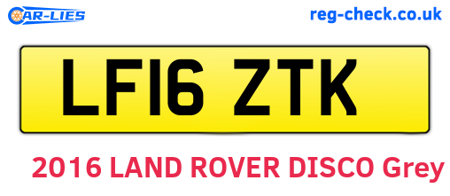 LF16ZTK are the vehicle registration plates.