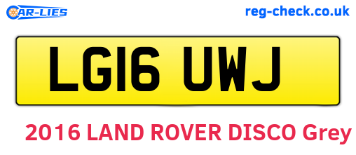 LG16UWJ are the vehicle registration plates.
