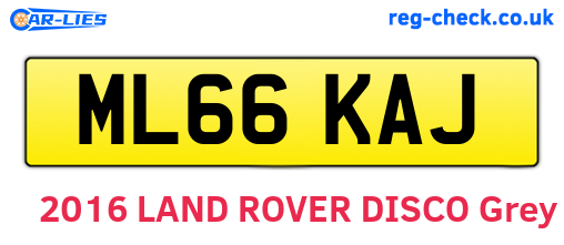 ML66KAJ are the vehicle registration plates.